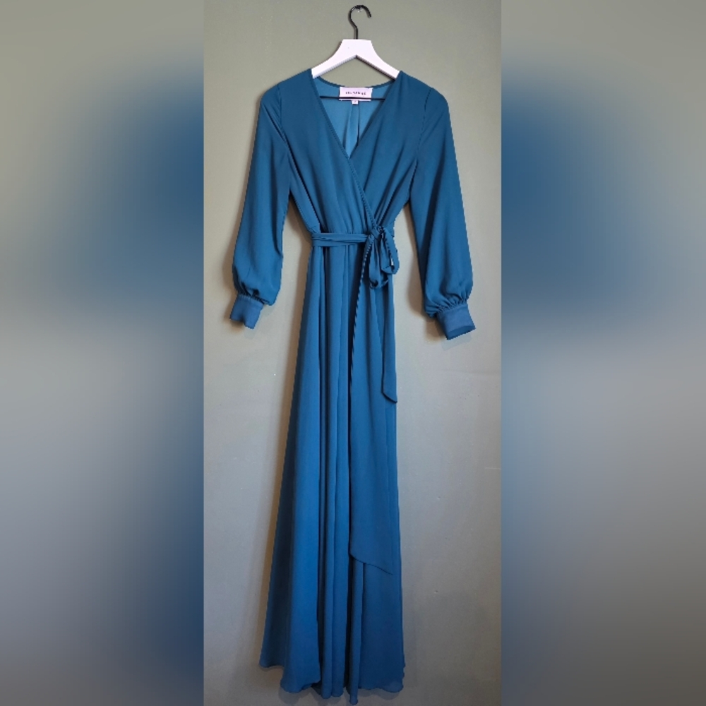 Blue Long Sleeve Dress